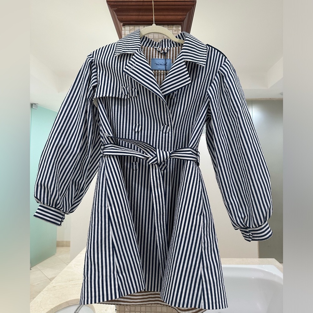 MiMisol striped trench coat /dress